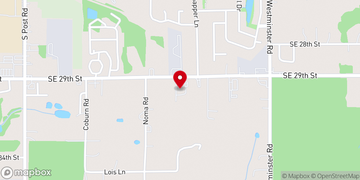 Map showing location of Sooner East Church of Christ