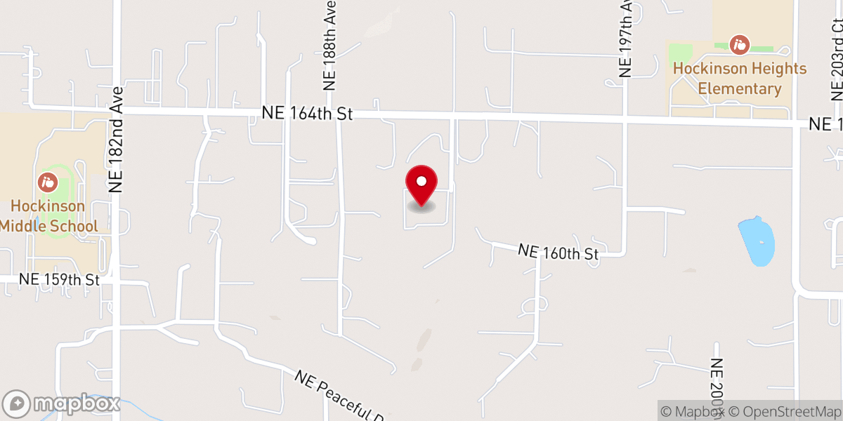 Map showing location of Hockinson Apostolic Lutheran Church
