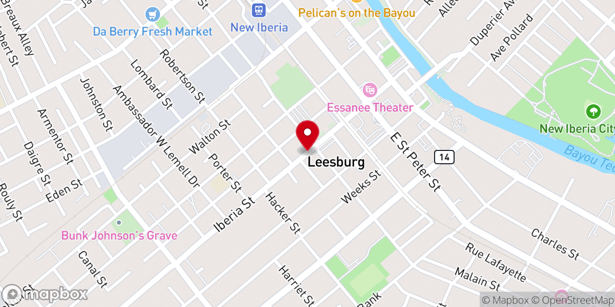 Map showing location of Iberia Parish Recreation Maintenance