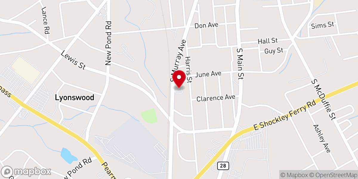 Map showing location of Saluda Baptist Association