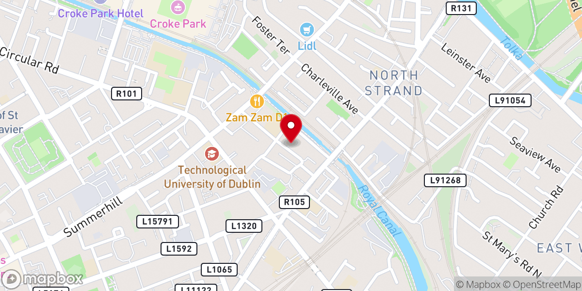 Map showing location of St Agatha's Church