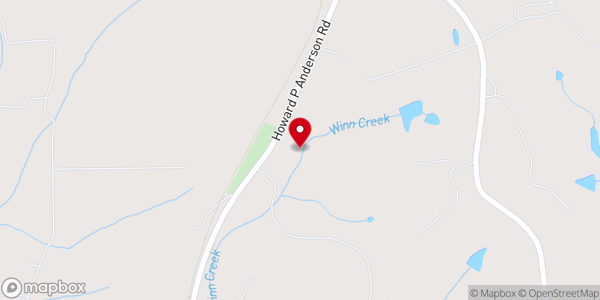 Map showing location of Crystal Hill Baptist Church