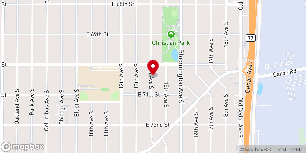 Map showing location of Ambassadors Baptist Church