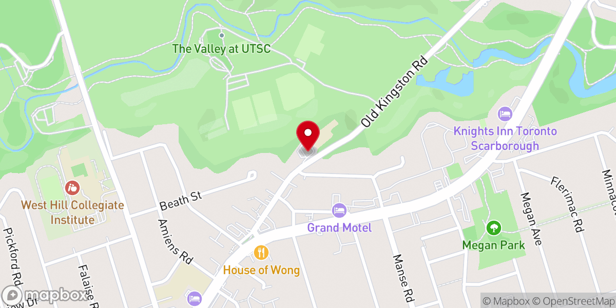 Map showing location of Rouge Valley Church