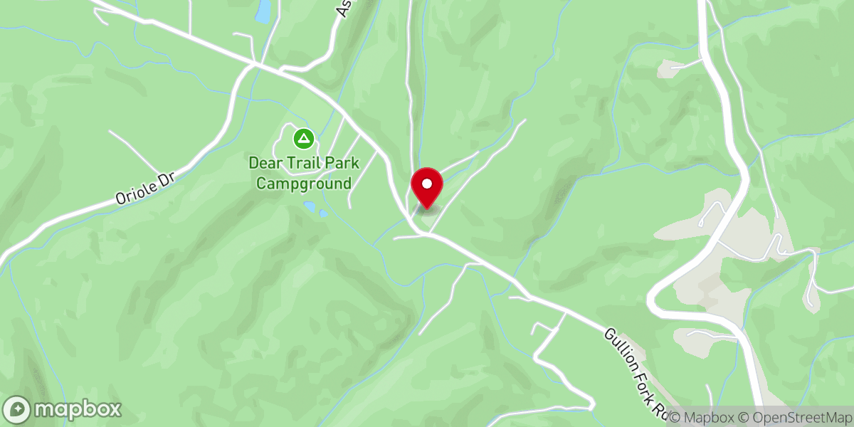 Map showing location of Stony Fork Church