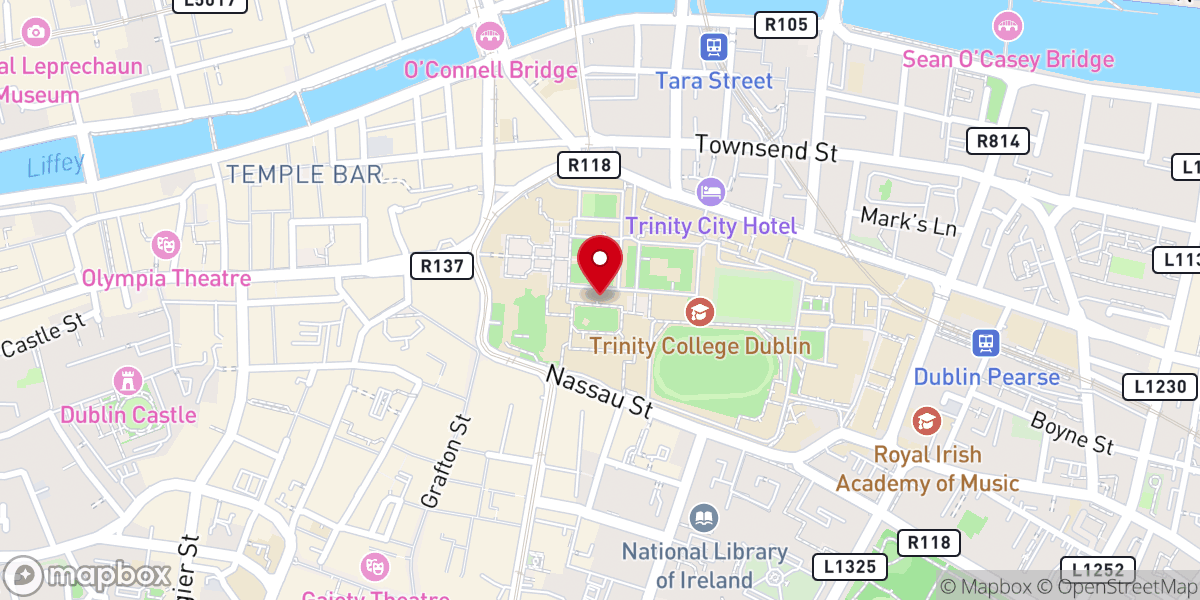 Map showing location of The Book of Kells Experience