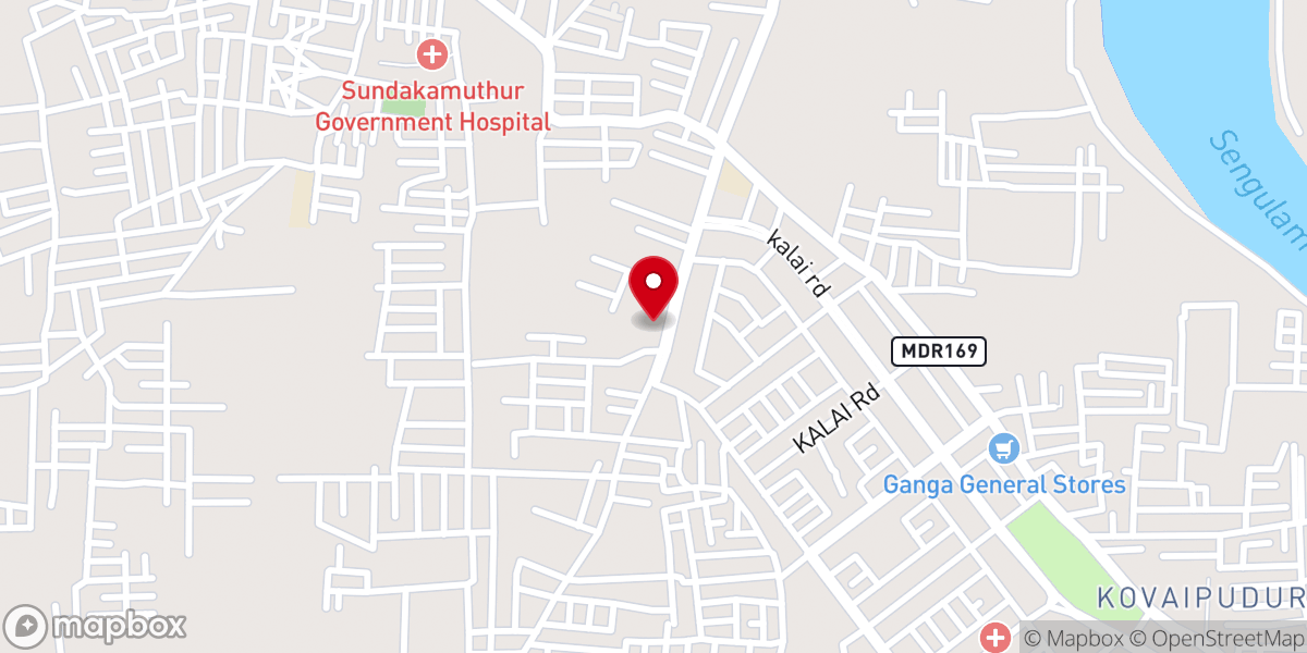 Map showing location of C.S.I Christ Church, Kovaipudur
