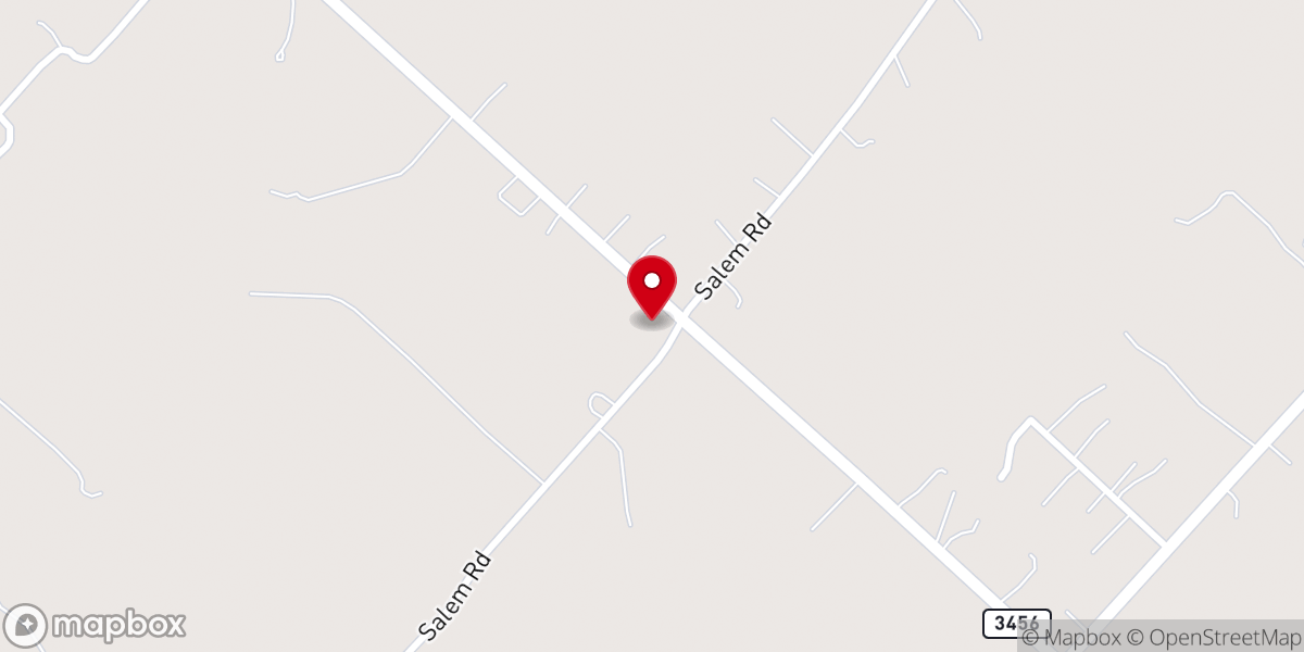 Map showing location of Salem Lutheran Church