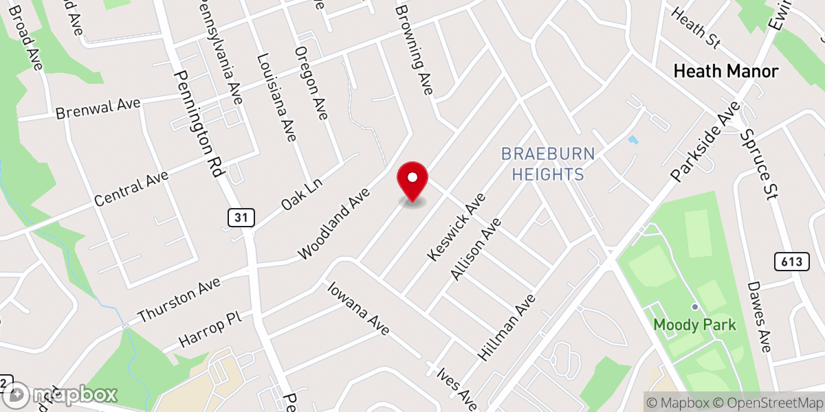 Map showing location of Corinth Baptist Church