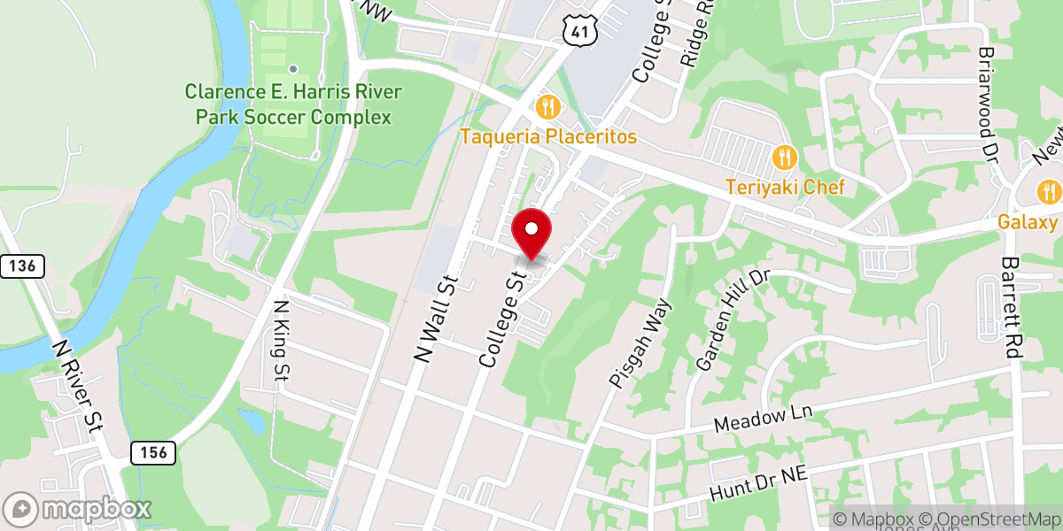 Map showing location of College Street Church of God