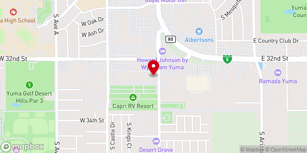 Map showing location of Calvary Chapel of Yuma
