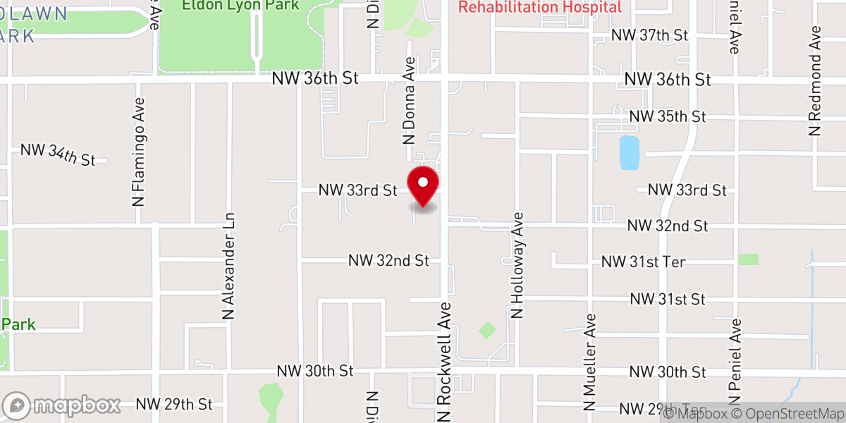 Map showing location of Bethany Church of Christ - Food Distribution Center
