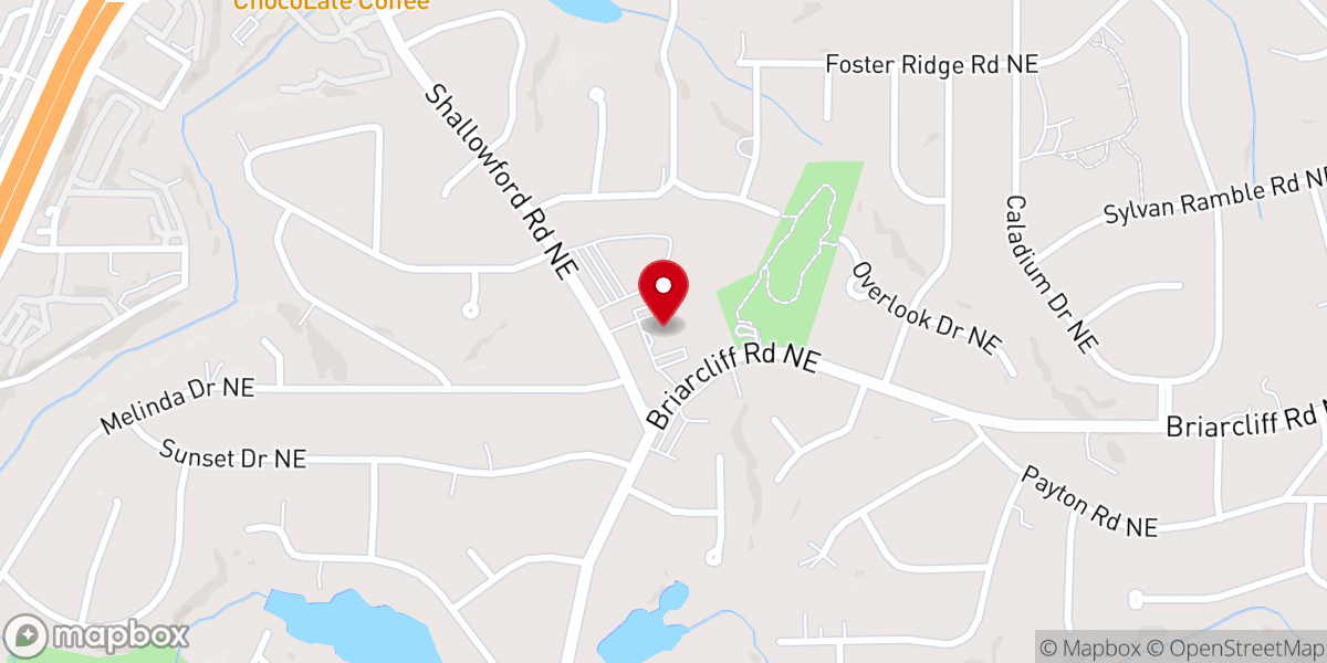 Map showing location of Church In Atlanta