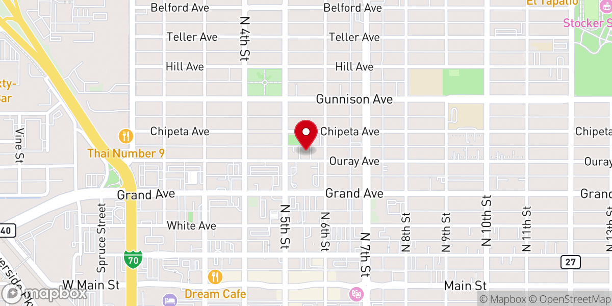 Map showing location of Unitarian Universalist Congregation of the Grand Valley