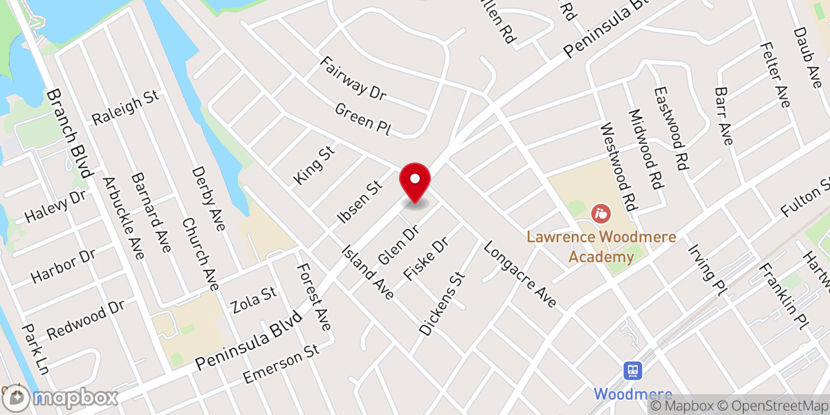 Map showing location of Young Israel of Woodmere