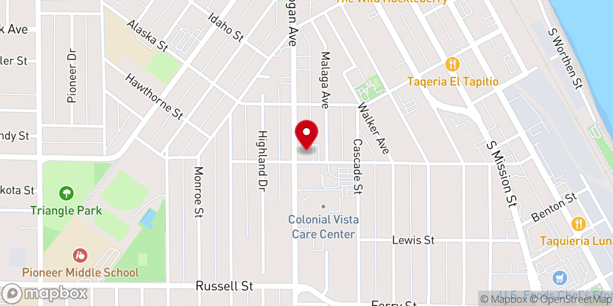 Map showing location of Wenatchee Brethren Baptist Church