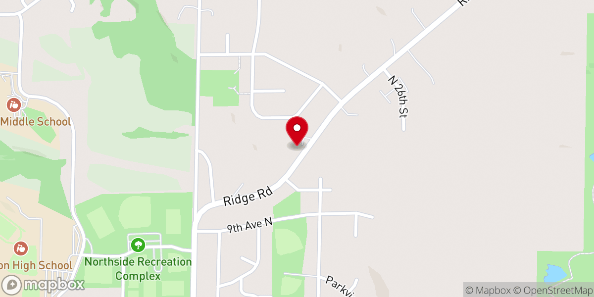 Map showing location of Faith Wesleyan Church