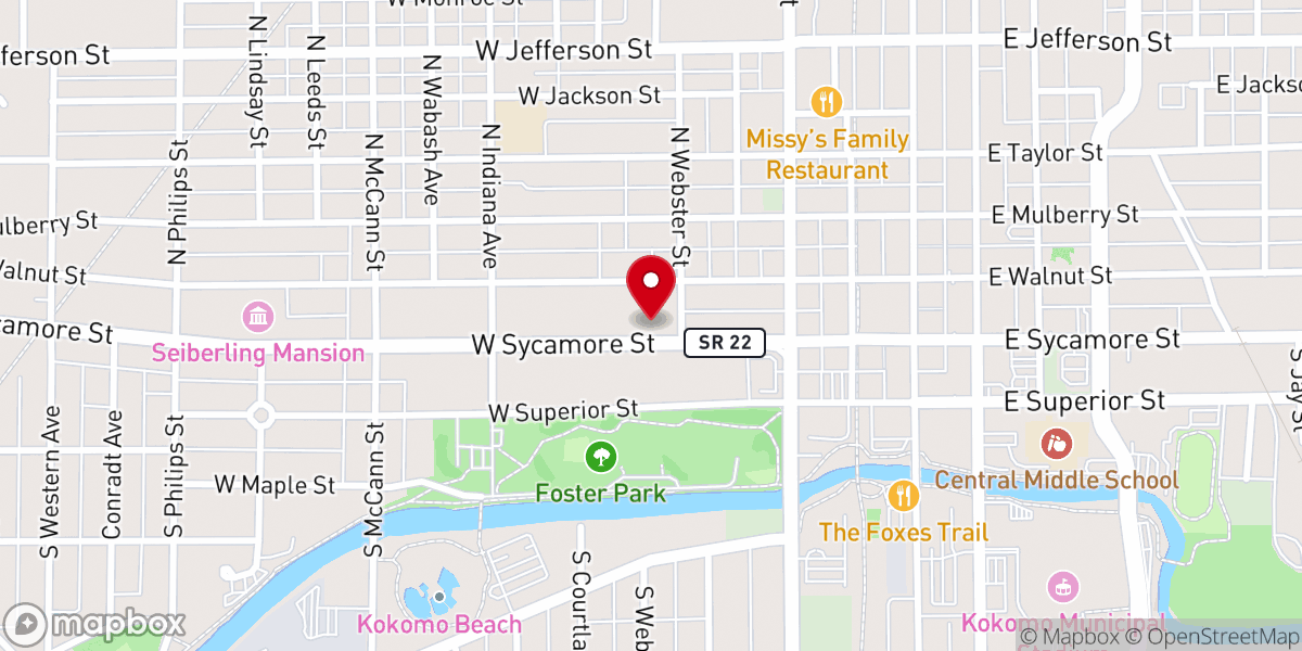 Map showing location of Highland Park Church