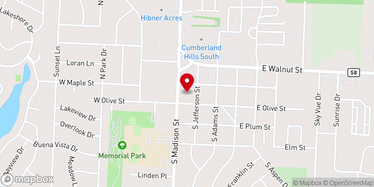 Map showing location of Raymore Presbyterian Church