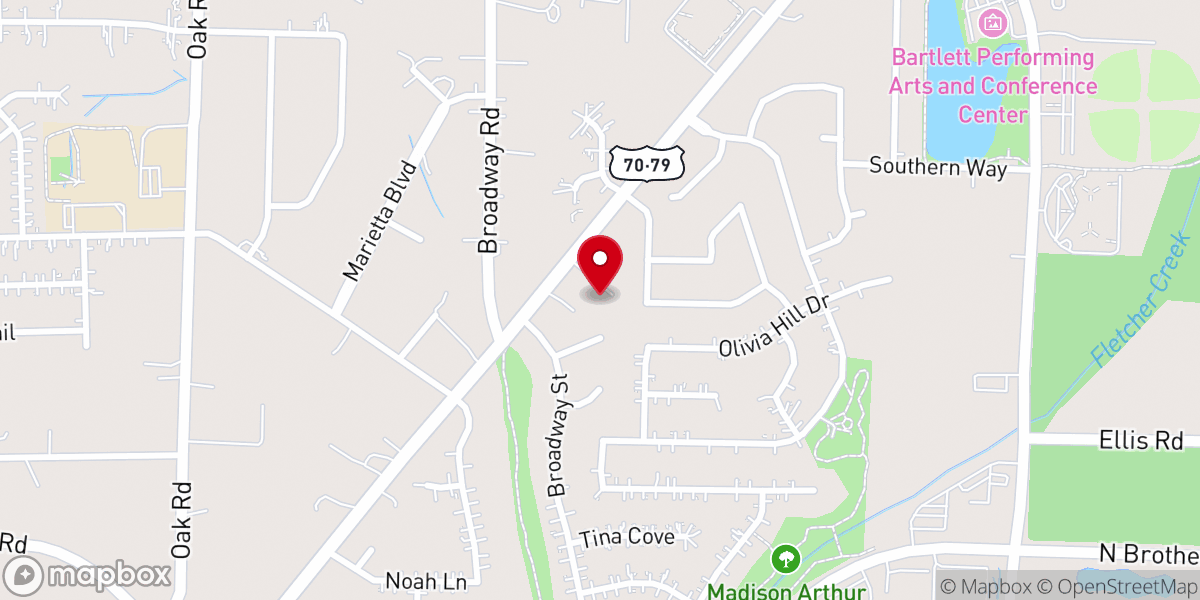 Map showing location of Ellendale Baptist Church