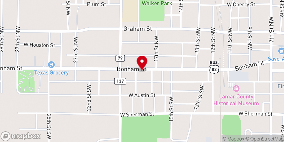 Map showing location of Immanuel Baptist Church