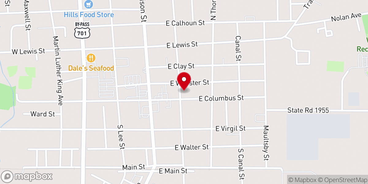 Map showing location of Westminster Presbyterian Church