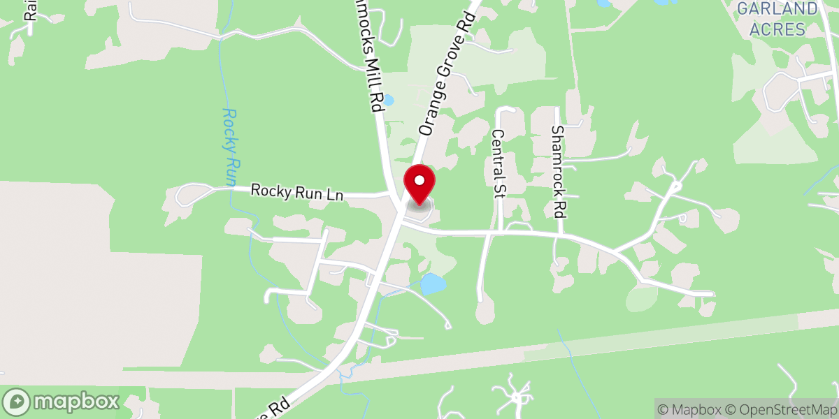 Map showing location of Cross Roads Baptist Church