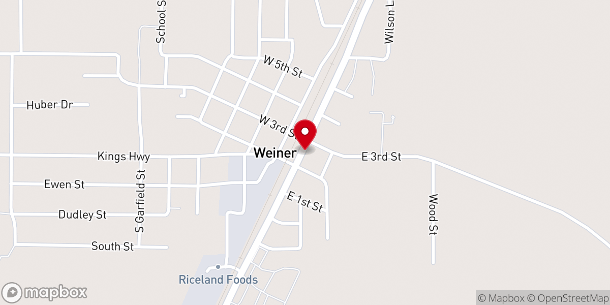 Map showing location of Wiener Methodist Church Outreach