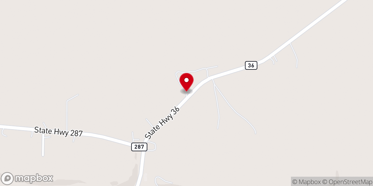 Map showing location of Happy Hollow Baptist Church