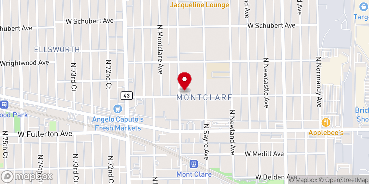 Map showing location of New Life Community Church Montclare