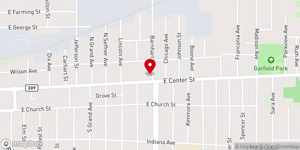 Map showing location of Ministerio De Dios El Shaddai, Marion ohio
