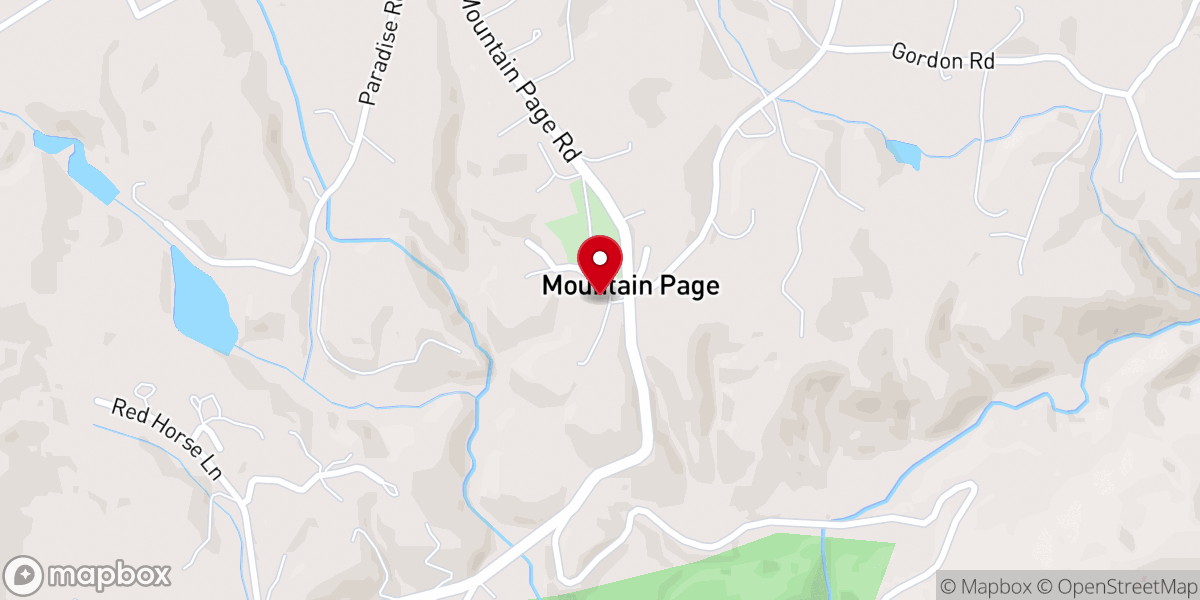 Map showing location of Mountain Page Baptist Church
