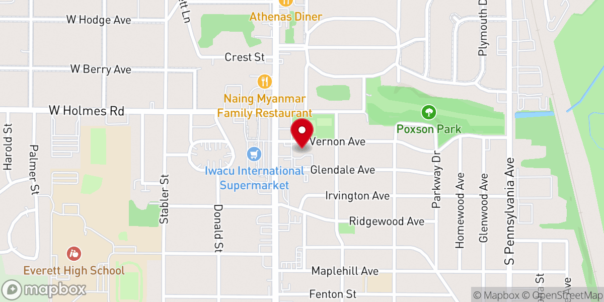 Map showing location of Judson Baptist Church