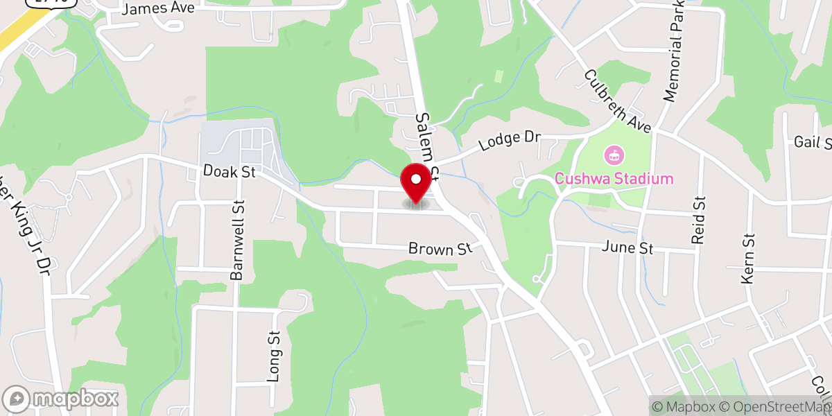 Map showing location of Brown New Calvary Baptist Church