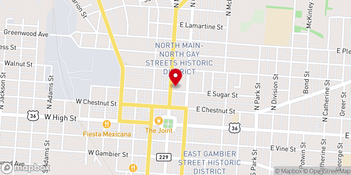 Map showing location of First Congregational UCC
