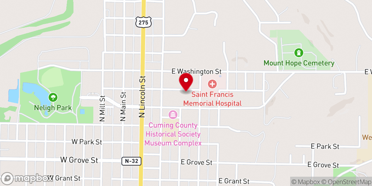 Map showing location of Central Catholic High School