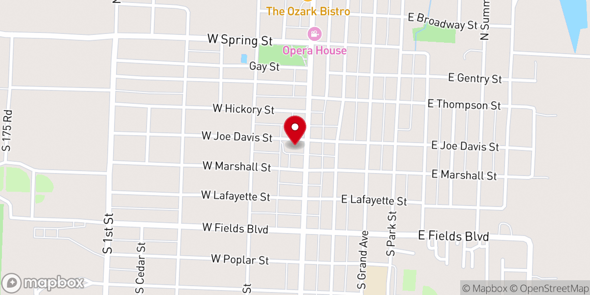 Map showing location of First Baptist Church