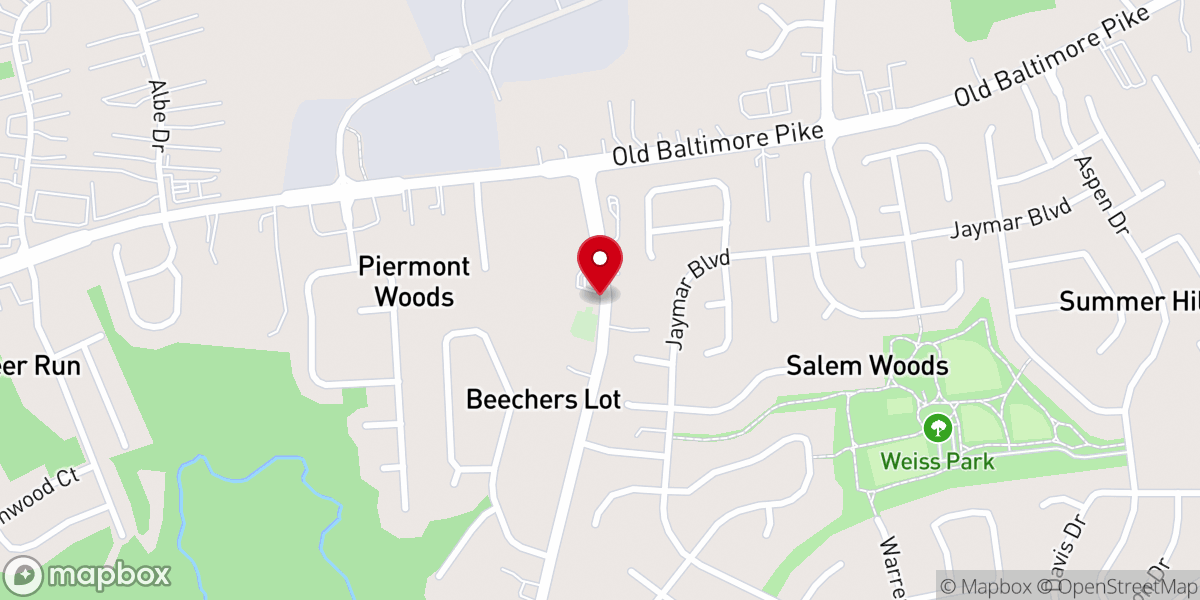 Map showing location of Salem United Methodist Church