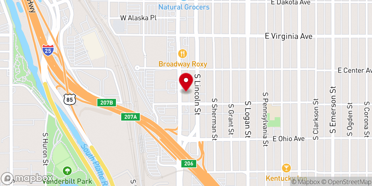 Map showing location of Denver United Church