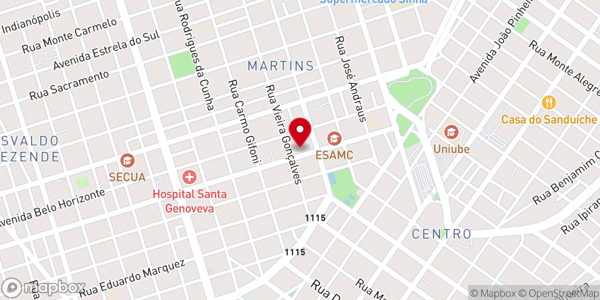 Map showing location of Igreja Batista do Amor - Centro