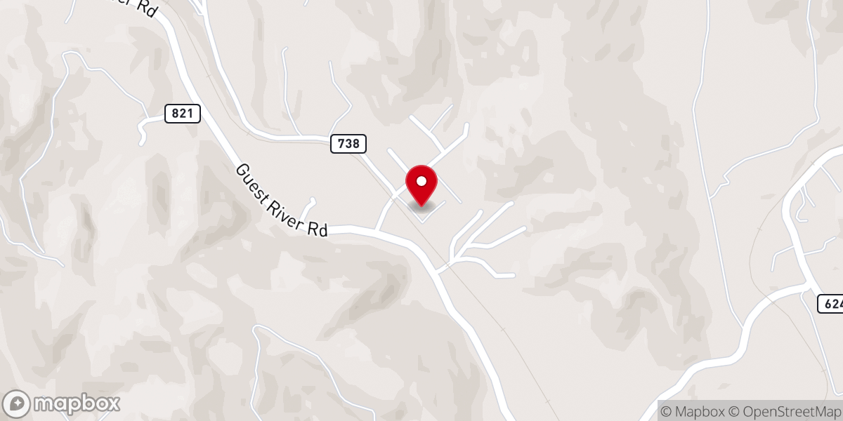 Map showing location of Guest River Chapel