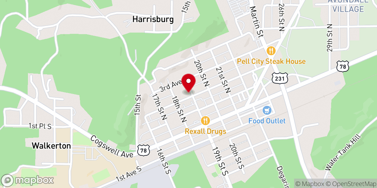 Map showing location of Christian Love Pantry