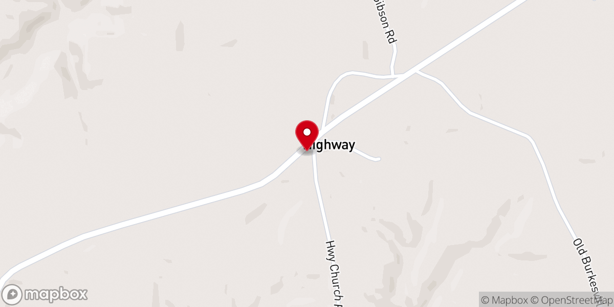Map showing location of Highway Church