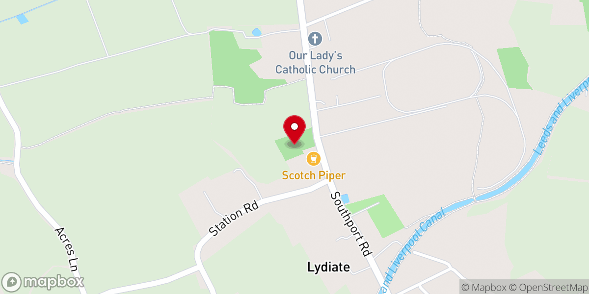 Map showing location of St Catherine's Chapel, Lydiate