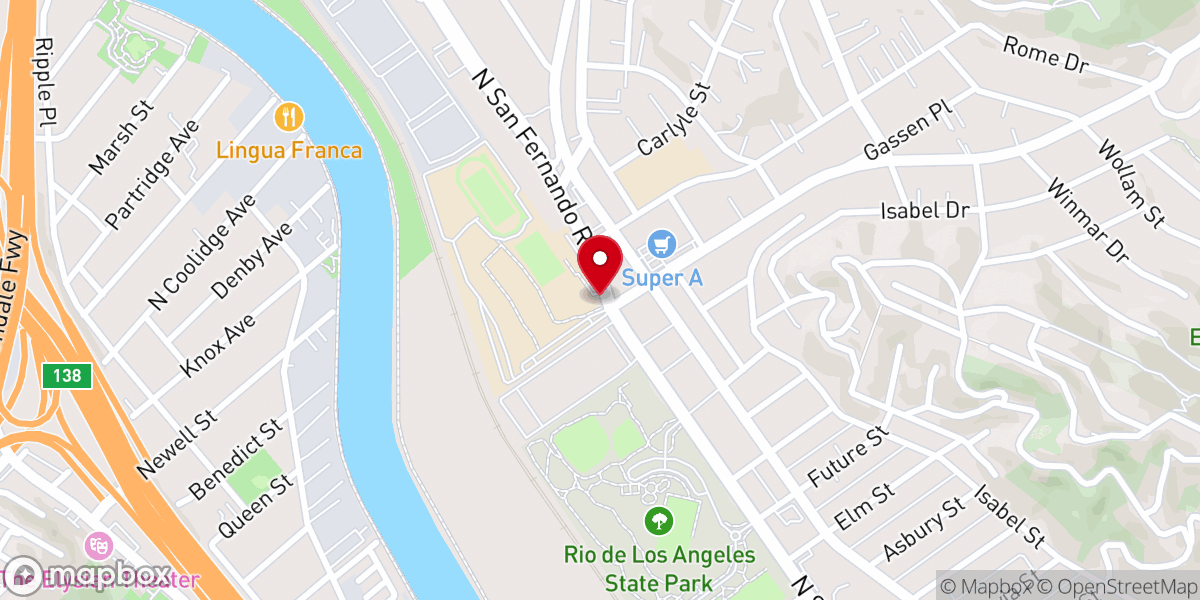 Map showing location of Hillsong Church LA