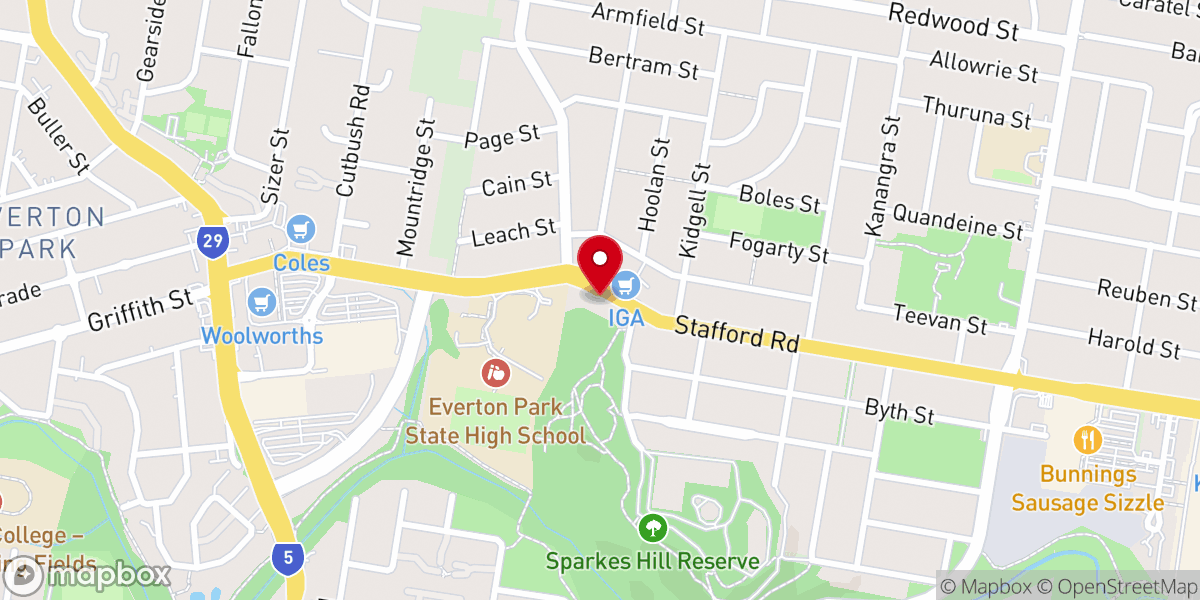 Map showing location of Fellowship Baptist Church