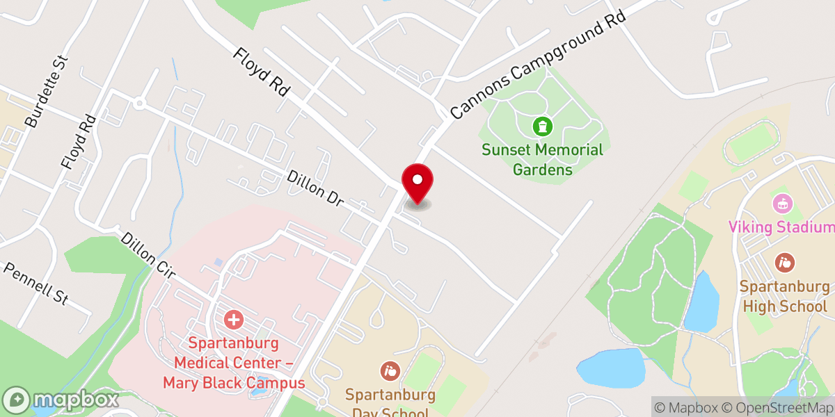 Map showing location of Skylyn Drive Presbyterian Church