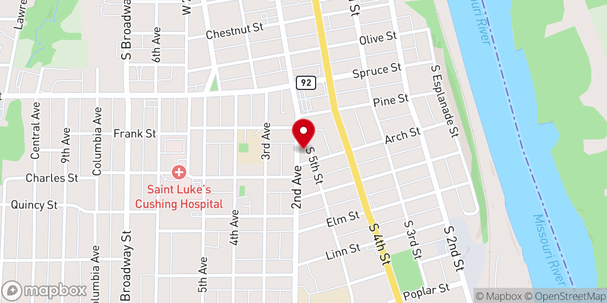 Map showing location of Pilgrim Community Church
