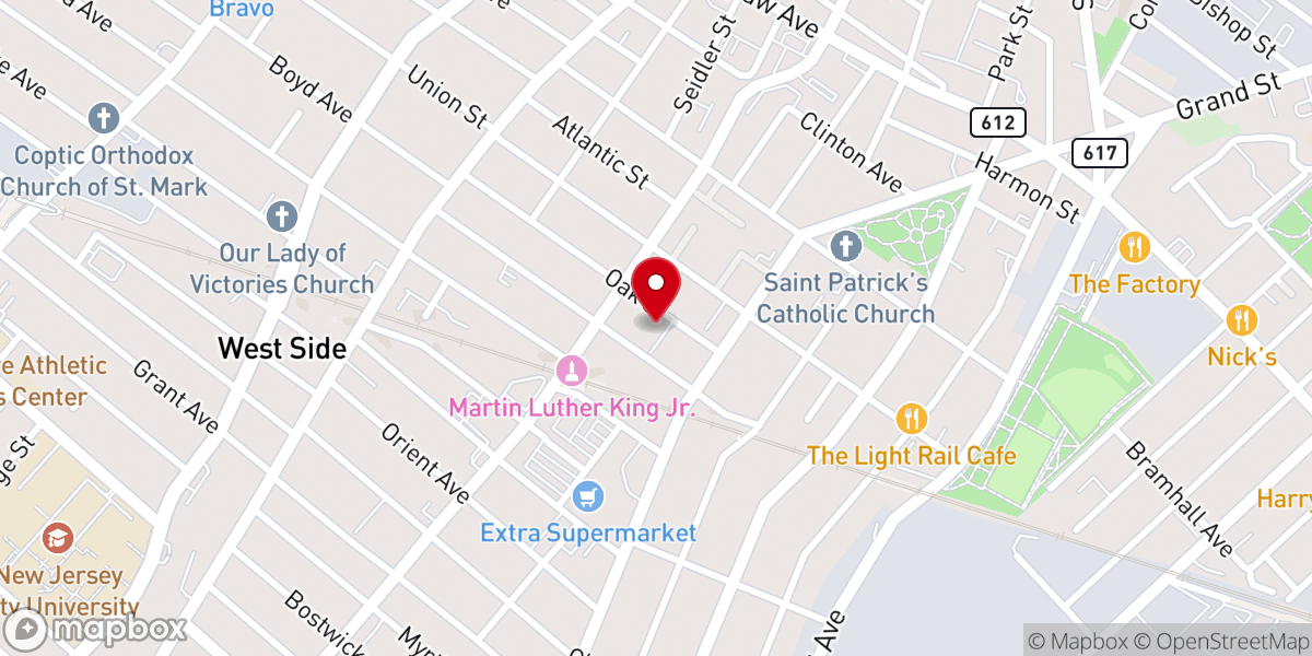 Map showing location of Calvary CME Church