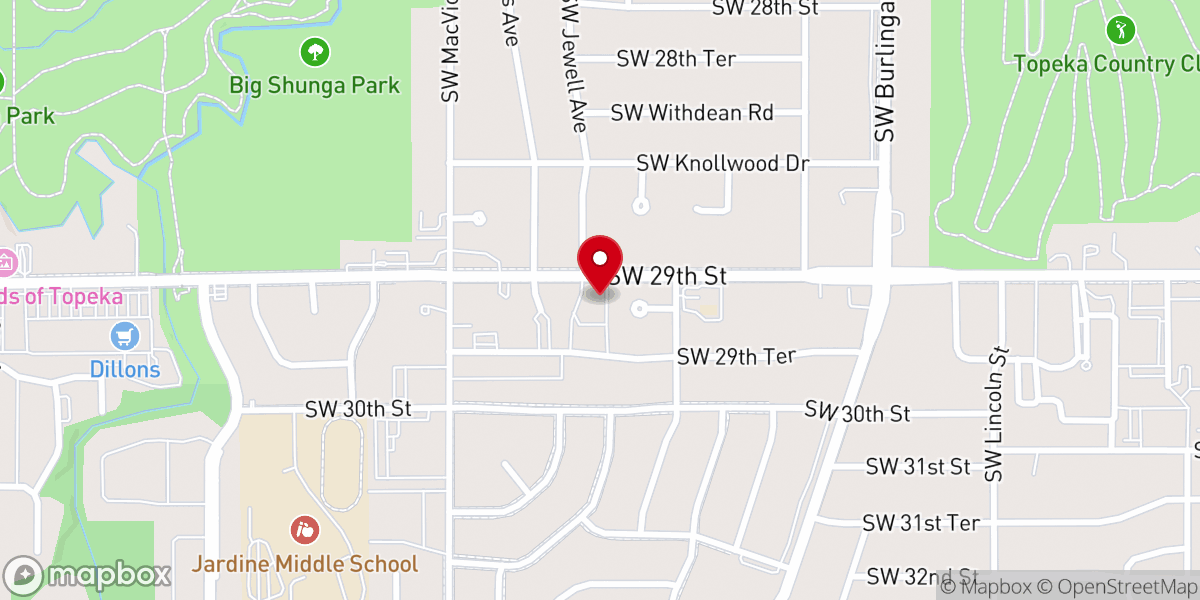 Map showing location of Our Savior's Lutheran Church